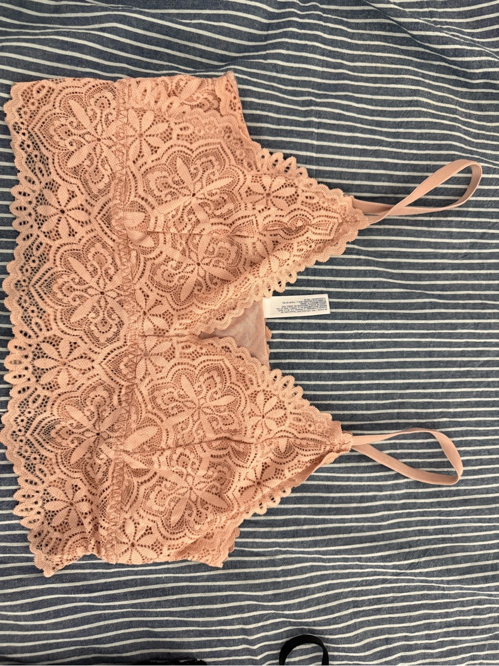 Old Navy Peach Lace Bralette with Floral Crochet